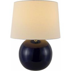 Bhadravati 20"H x 19"W x 19"D Traditional Navy/White/Metallic - Brass/Translucent Table Lamp - Boutique Rugs