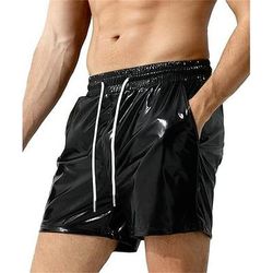 Retrò Vintage Anni '80 Shorts Disco Vernice in lattice lucido Metallico Semplice Costume Per uomo Halloween Carnevale Parata dell'Orgoglio Mese dell'orgoglio Adulti Shorts Estate