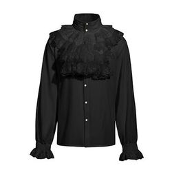 Retrò Vintage Medievale Blusa / Camicia Vampiro Costume Per uomo Costumi da pirata Reale Stile Steampunk Mascherata Festa Sera Adulti Camicia