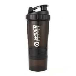 TEMU Fitnesspro 500ml Portable Protein Shaker Bottle With Spring Mixer - Pc Material, Sealable, Ideal For Gym, Training, Camping - Perfect Gift For Fitness Lovers On Day, Father's Day, Ramadan