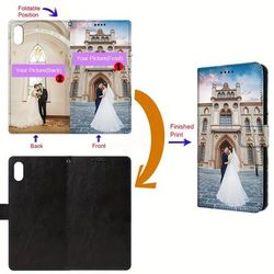 TEMU Diy Personalized Uv Printing Mobile Phone Black Leather Case,13,15,14 Plus, 5,6,7,8 Se, 15 Pro Max 14 Pro Max, 12 Pro Card Slot Wallet Black Leather Case + Lanyard