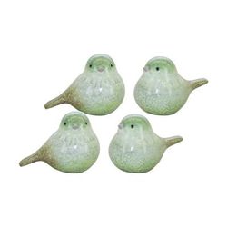 Bird (Set of 4) 2.5"H Terra Cotta by Melrose in Green/white