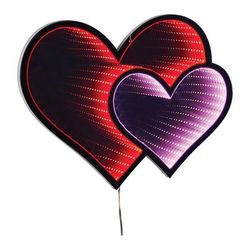 Hanging Heart Ekko Light Display 15.75"H by Uttermost in Red Pink