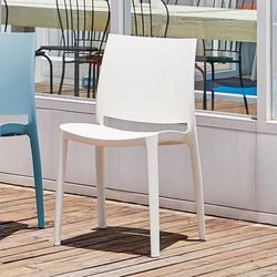 Set of 2 Sensilla Stackable Outdoor Dining Chairs by Polder in White