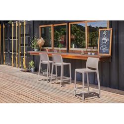 SET OF 2 SENSILLA OUTDOOR STACKABLE COUNTER STOOLS by Polder in Taupe