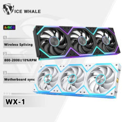 ICE Whale WX-1 Wire-Splicing PC Case Cooling Fan ARGB Mirror Cycle Light Effect 800-2000RPM PWM Water Cooling 360mm Cooler Fan