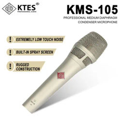 KMS105 Supercardioid Condenser Mic Professional Vocal Wired Microphone for Studio Recording, Live Singing, Broadcast, Streaming