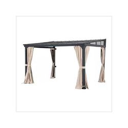 Sunjoy Group Wall Mounted 10 x 12 Metal Roof Wall-Mounted Lean To Gazebo