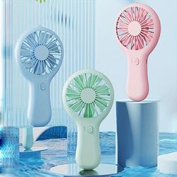 TEMU 3pcs/pack Summer Macaron Color Fan, Mini Handheld Fan Usb Rechargeable Lightweight Portable Suitable For Home Outdoor, Best Gifts