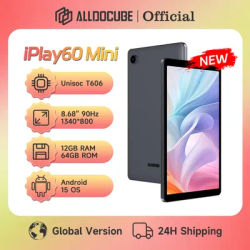 ALLDOCUBE iPlay60 Mini Tablet 8.68'' 90Hz Display Unisoc T606 Android 15 12GB(4GB+8GB Virtual) RAM 64GB ROM LTE Tablet 4000mAh