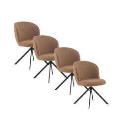 Set di 4 sedie imbottite in tweed terracotta screziato