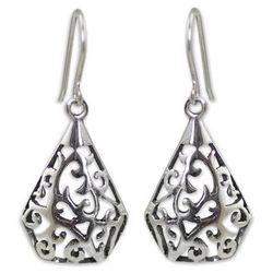 'Rain Forest Song' - Sterling Silver Dangle Earrings from Thailand