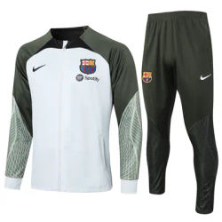Nike Soccer Jerseys Men Wear Resistant Professional Breathable Zippered Sportswear Football Training Suit Set White Green