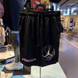 Jordan Pants Men Moisture Wicking Mesh Breathable Quick Drying Comfortable Sporty Basketball Pants Black and Purple