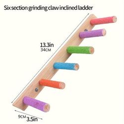 TEMU 1pc Colorful Wooden Perch For Birds, Random Color, Grinding & Beak Exercise Bar, Cage Stand Stick Toy Accessory For Budgies, Cockatiels, And