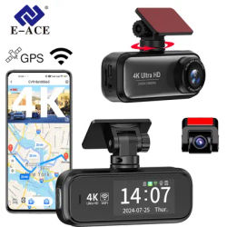 4K Dash Cam Support Wifi GPS and APP Control 1080P Night Vision Dual Lens Car Camera DVR Loop Recording 24H Parking Monitoring