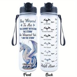 "TEMU 32oz Motivational Bottle - "i Am " Design, Custom Name Feature, Leak-proof, Bpa-free Plastic, Daily Use & Gift For Dragon Lovers, Bottle | Unique Graphic Bottle | Design"