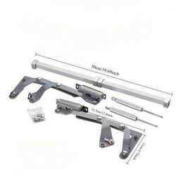 "TEMU 1 Set Folding Bracket, Cabinet Door Hinge, Flat Slide Support For Cabinets With Lift Buffer Pneumatic Rod Holder, Suitable For Cabinet Widths: 23.62"-35.43""