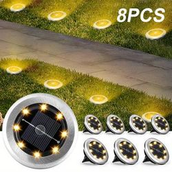 TEMU 8 Pack Solar Lights Outdoor Led Solar Garden Lights For Yard/patio/landscape/pathway Decoration With Brightness Sensor