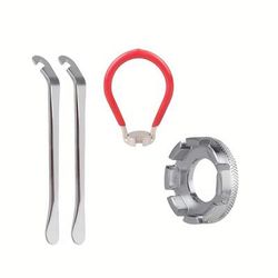 TEMU 4pcs Iron Bicycle Set, Silvery, Outdoor Leisure Bike Repair Tool, With Line Adjustment Tool, For Bike Repair