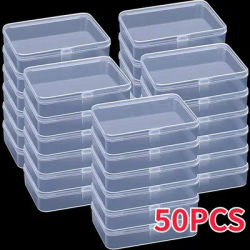 50 Transparent Storage Boxes for Arts and Crafts Parts Small Accessories Dustproof Durable Strong Jewelry Storage Case Container