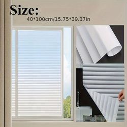 TEMU Classic Blinds Static Cling Window Film - Privacy & Light-filtering, Sunscreen Thermal Insulation, Plastic Stickers For Bathroom & Home Windows, Static Cling Window Film