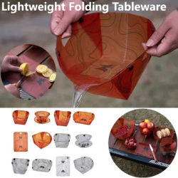 Outdoor Multi-Purpose Tableware Space Saving Ultra Light Tableware Set Reusable Plastic Bowl Plate Cup Filter for Camping Hiking