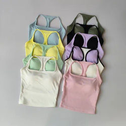 Sports Vest Shockproof I-shaped Back Quick-drying Shirts Versatile Contrasting Color Pilates Yoga Vest Fitness Bra for Women