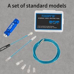 TEMU Aluminum Alloy Internal Cable Routing Tool Kit, Carbon Fiber Frame Cable Guide, Blue, With Storage Box, Non-steel Leader Guide With Magnet, For Mountain Bike, Road Bike
