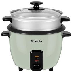 TEMU Emtronics Rice Cooker / Veg Steamer 0.6 To 1.8 Litre - Sage Green