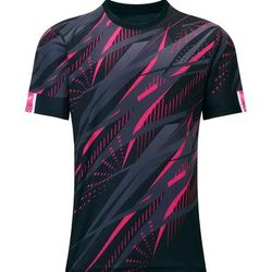 TEMU Men's Quick-dry Breathable Mesh Soccer Jersey - Stretchy, Breathable Short Sleeve Football Shirt With Cooling Effect, Dark Blue , Summer Training & Sports