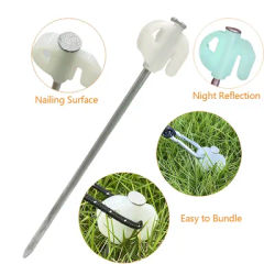 10Pcs 20cm Night Reflection Tent Stakes and 1 Nail Puller Outdoor Camping Tent Pegs For Patio Garden Tent Stake Beach Canopy