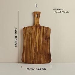 TEMU Premium Acacia Wood Cutting Board With Handle - Ultra-thick Dual-sided Design, Durable & Easy- For Cheese, Meat, Vegetables, Fruits - Food-safe Kitchen & Serving Tray For & Entertaining