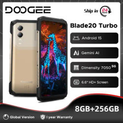 Global Version DOOGEE Blade20 Turbo Rugged Phone 8GB 256GB Dimensity 7050 50MP Camera 6.6” HD 90Hz 10300mAh Battery Android 15