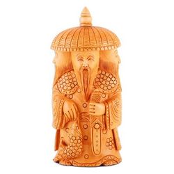 'Hand-Carved Kadam Wood Master of Balance Sculpture'