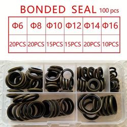 TEMU 100/245pcs Assortment Kits Of High-pressure Hydraulic Rubber Oil Pipe Seal Gaskets And Nbr Rings, With Oil Pipe Seal Rings And Rubber Gaskets Included