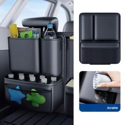 TEMU Universal Pu Leather Car Seat Back Organizer Bag, Multi-functional Storage Vehicle Models