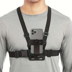 TEMU 2pcs/1pc 360 Degree Rotatable Phone Holder Harness, Adjustable Chest Strap For Running, Cycling, Video Recording - Durable Polyamide Motorcycle Phone Support Release Interface