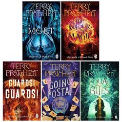 TEMU Terry Pratchett Discworld Novels Series 5 Books Collection Box Set (the Colour Of Magic, Equal Rites, Mort, Guards! Guards! & Going Postal)