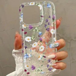 Patterned Printed Simple Transparent Phone Case For iPhone 16 15 14 13 12 11 Mini Pro Max X XR 8 7 Plus 16E SE 2 Soft Back Cover