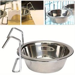 TEMU Bowl Metal For Pet Crate Cage Foods Water Stainless Steel Bowl