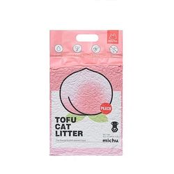 Michu Flushable & Clumping, Peach Scent Natural Tofu Cat Litter, 5.5 lbs.