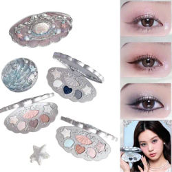 Flower Knows Shells Jewel Eyeshadow Palette 6 Colors Matte and Shimmer Highly Pigmented Long Lasting Makeup Palette Ocean Theme
