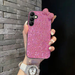 Fashion Cute Drill Pink Butterfly TPU Phone Case For Samsung Galaxy S22 S23 S25 Edge S24 FE Plus