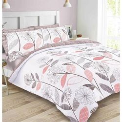 TEMU Dreamscene Allium Floral Duvet Cover With Pillowcase Bedding Set Reversible Tartan Check