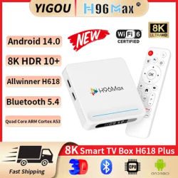 H96 Max H618 Plus Android 14.0 Allwinner H618 4GB 128GB HDR 8K Wifi6 BT5.4 Voice Assistant Media Player 8K Smart TV Box H313 New