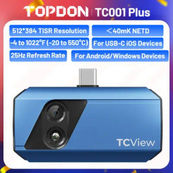 TOPDON TC001 Plus Thermal Camera 256*192 Pixels 100W Visible Light Lens High Resolution Infrared Handheld for Android Tablet