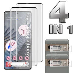 4in1 3D Glass For Google Pixel 7 Pro Screen Protector HD Film Curved Tempered Glass Pixel7 Pro Soft Camera Lens film