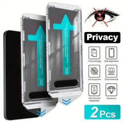 2Pack Anti-Spy Tempered Glass Easy One-Click Application for Samsung Galaxy S24 Ultra S25 Ultra
