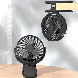 TEMU 1pc Portable Mini Clip Fan | Usb Rechargeable, Suitable For Desktop, Bedside, And Car Use In , 360° Rotation